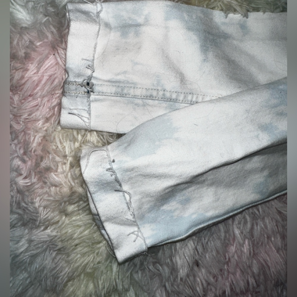 New L'AGENCE Janelle denim jacket in Light Blue acid wash Size Petite Small - Picture 9 of 10